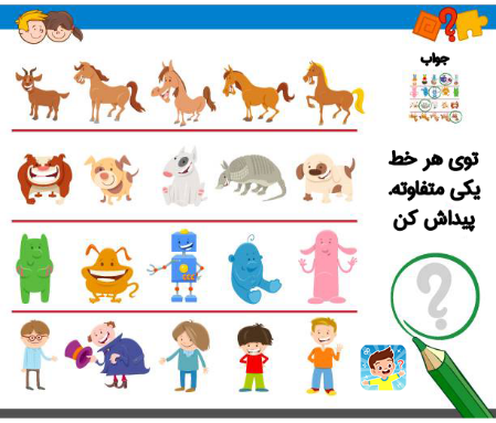 پیدا کردن شکل متفاوت